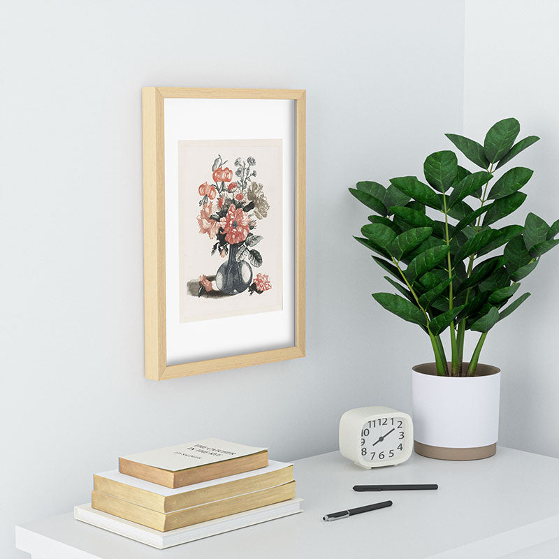 Shopability Five Prints of Flowers in Vase Recessed Framing Rectangle