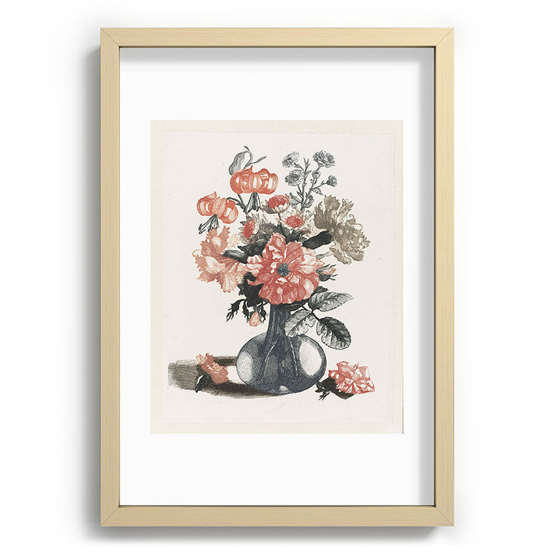 Shopability Five Prints of Flowers in Vase Recessed Framing Rectangle