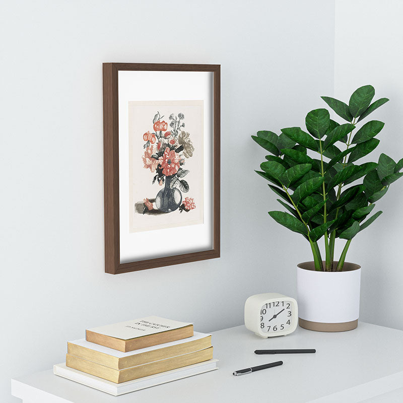 Shopability Five Prints of Flowers in Vase Recessed Framing Rectangle