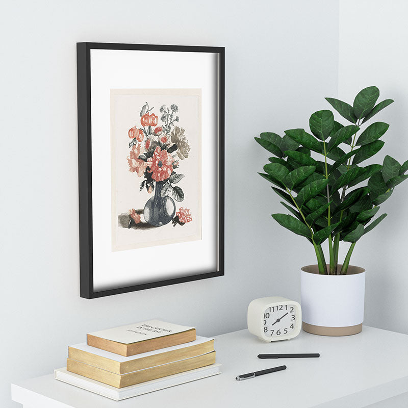 Shopability Five Prints of Flowers in Vase Recessed Framing Rectangle