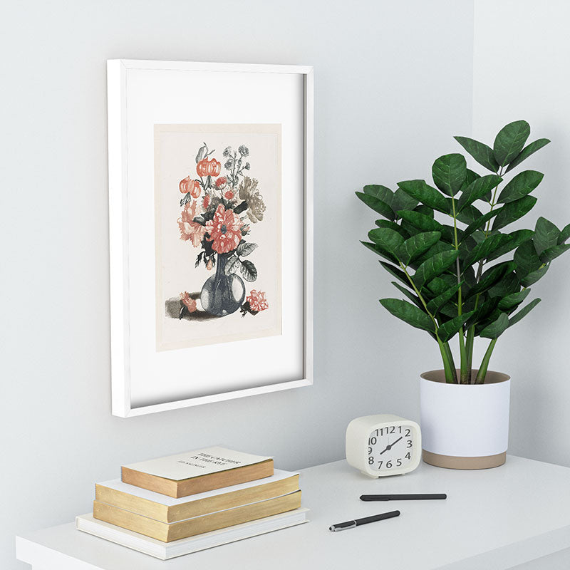 Shopability Five Prints of Flowers in Vase Recessed Framing Rectangle