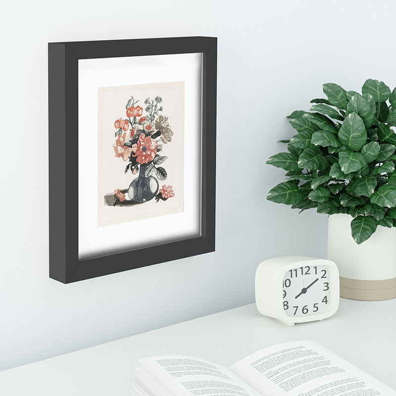 Shopability Five Prints of Flowers in Vase Recessed Framing Rectangle