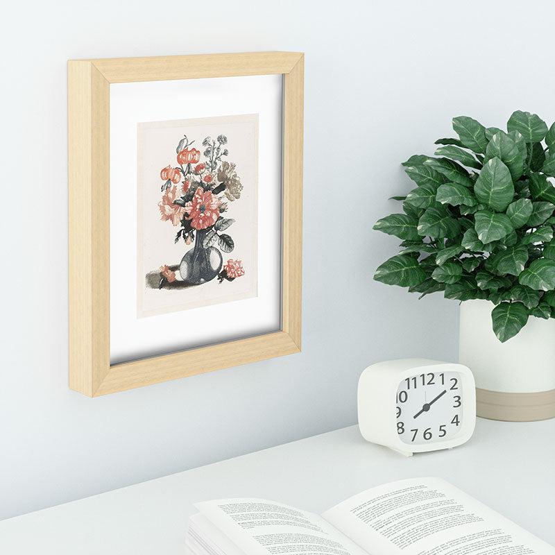 Shopability Five Prints of Flowers in Vase Recessed Framing Rectangle