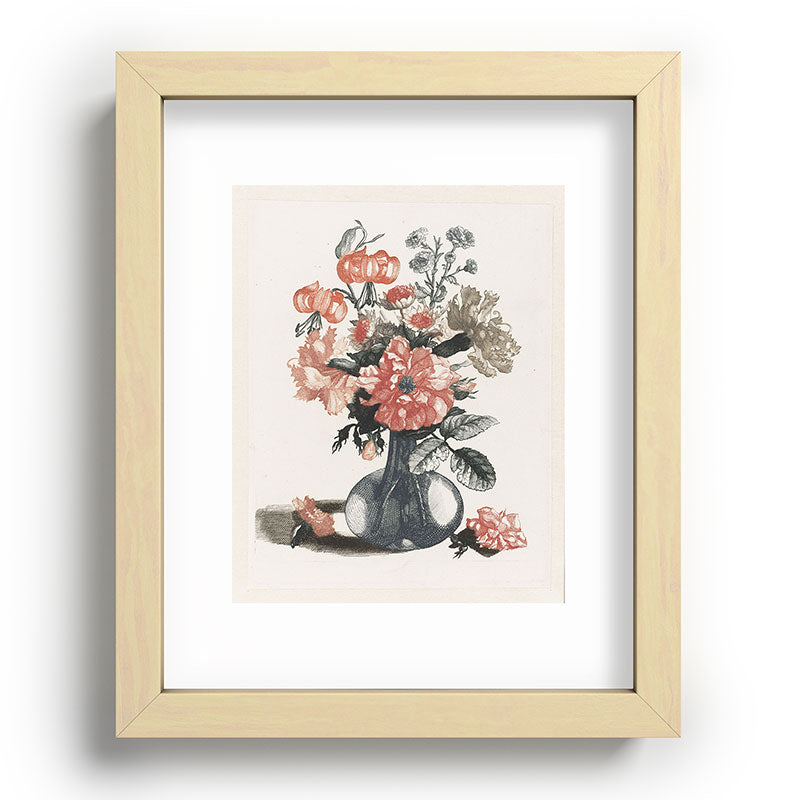 Shopability Five Prints of Flowers in Vase Recessed Framing Rectangle
