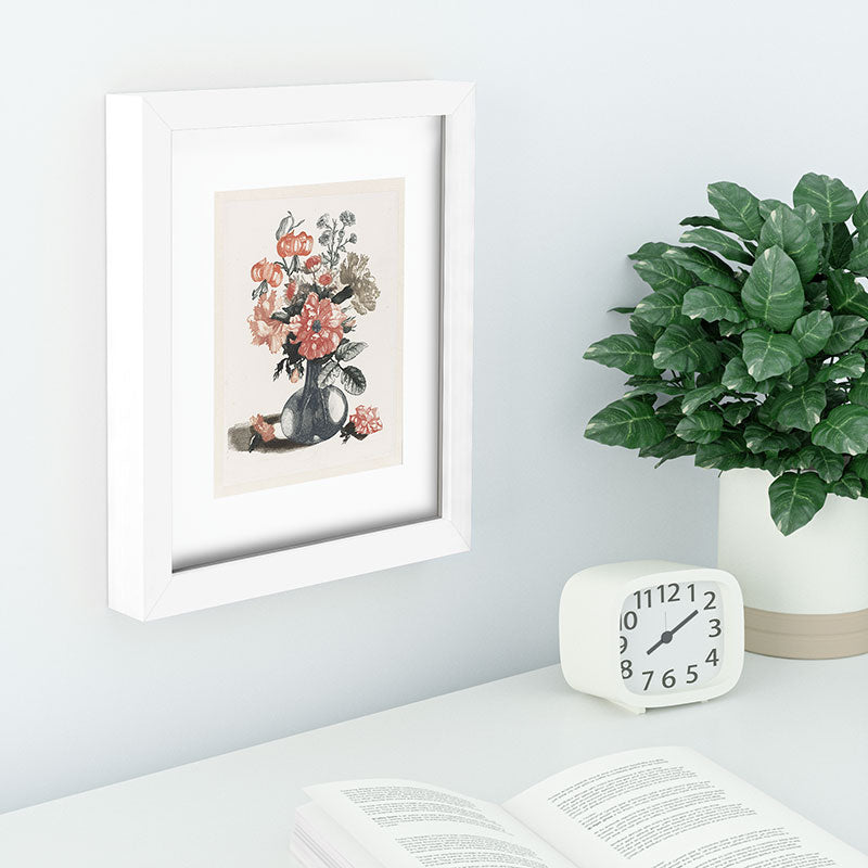 Shopability Five Prints of Flowers in Vase Recessed Framing Rectangle