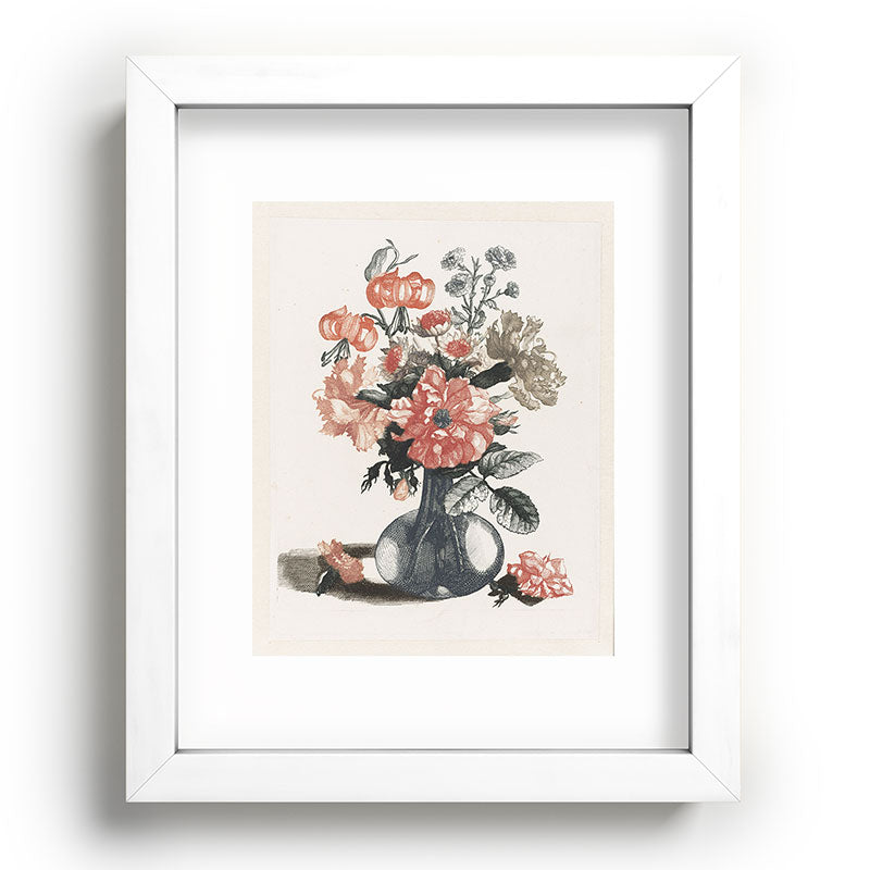 Shopability Five Prints of Flowers in Vase Recessed Framing Rectangle