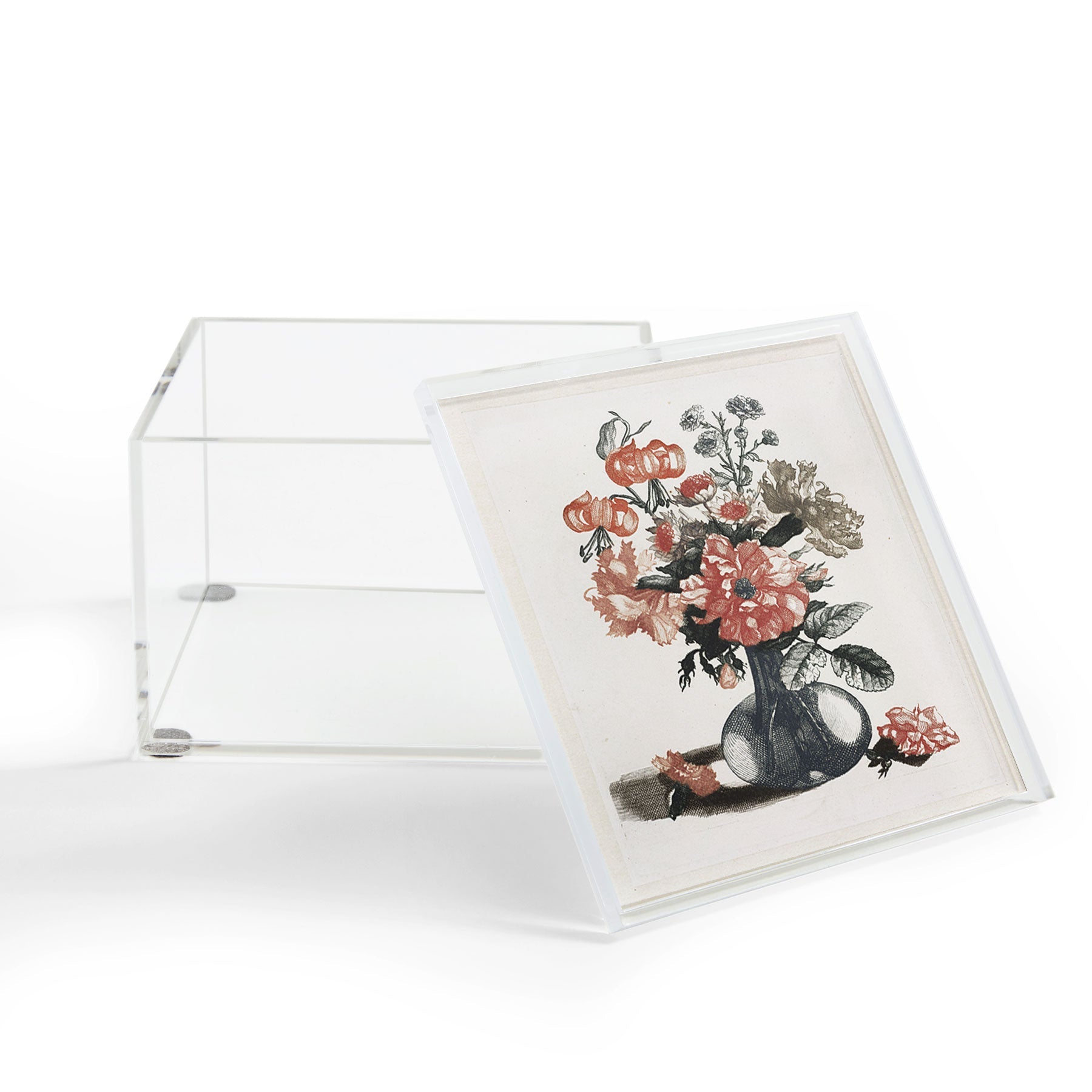 Shopability Five Prints of Flowers in Vase Acrylic Box