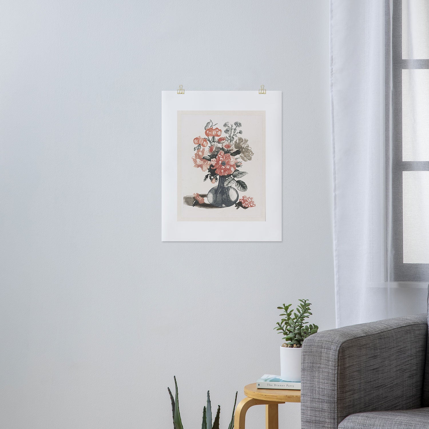 Shopability Five Prints of Flowers in Vase Art Print