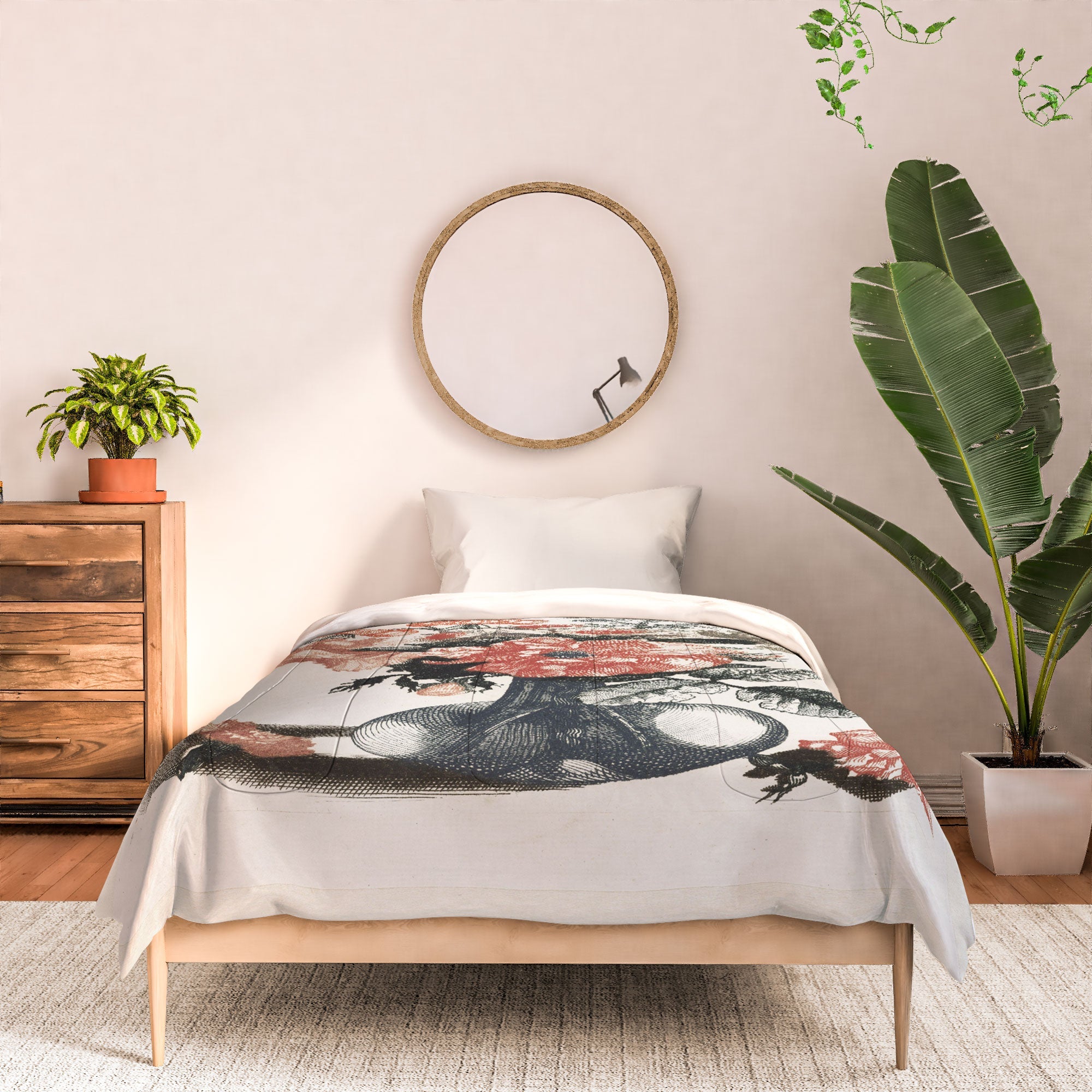 Shopability Five Prints of Flowers in Vase Comforter
