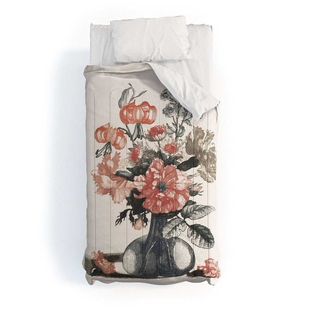Shopability Five Prints of Flowers in Vase Comforter