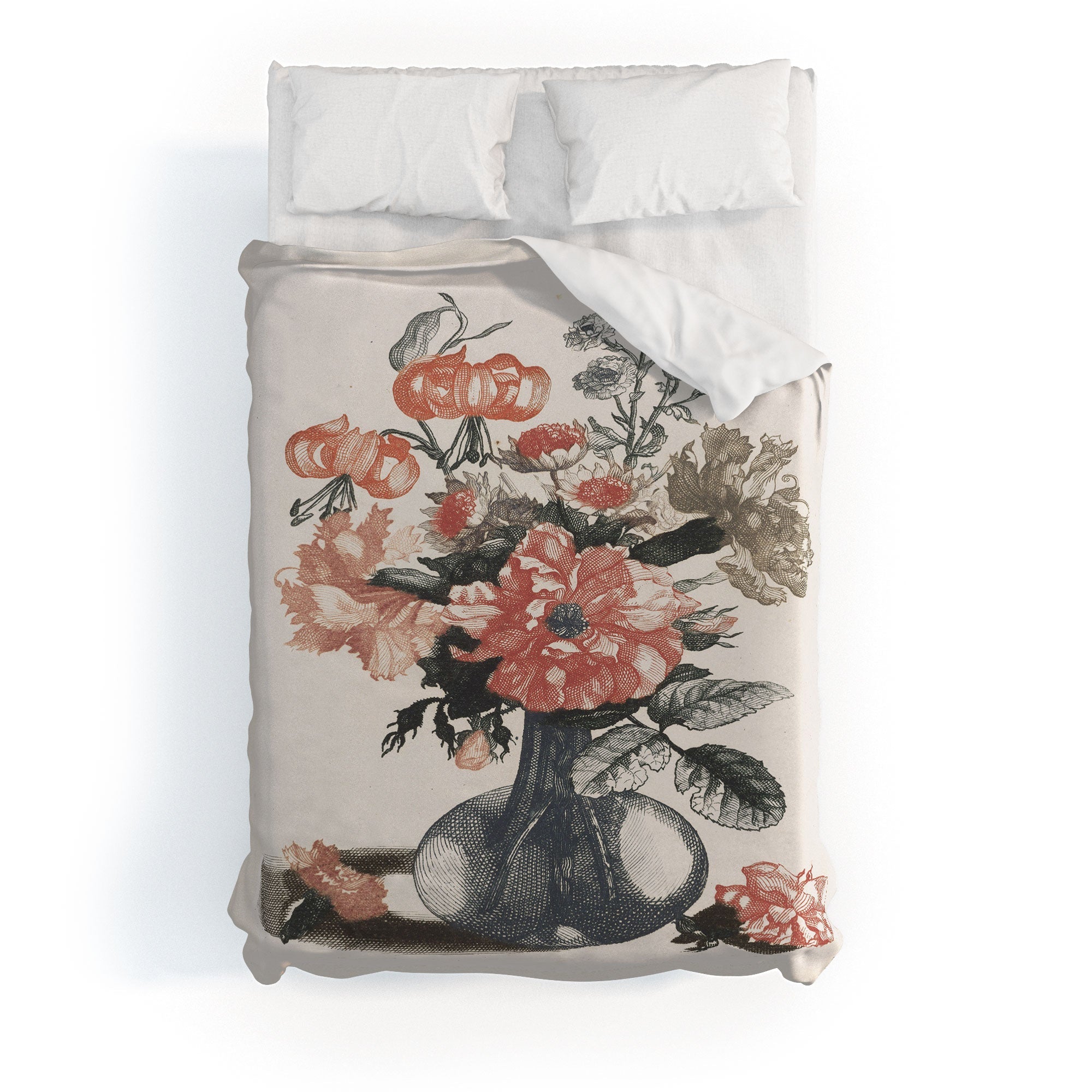 Shopability Five Prints of Flowers in Vase Duvet Cover