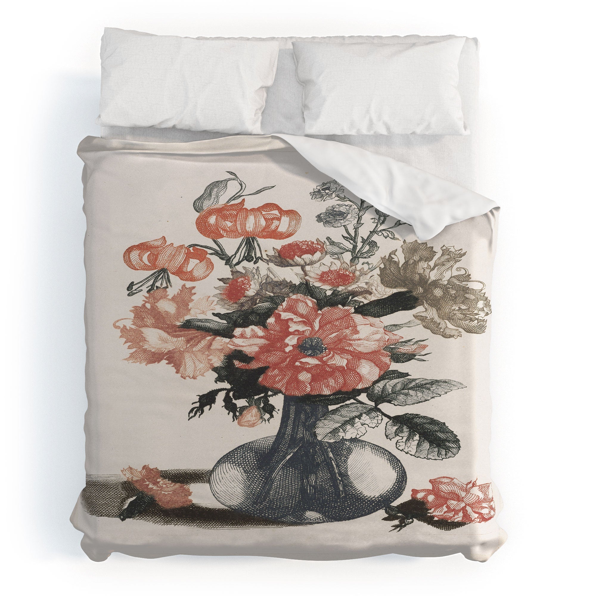 Shopability Five Prints of Flowers in Vase Duvet Cover