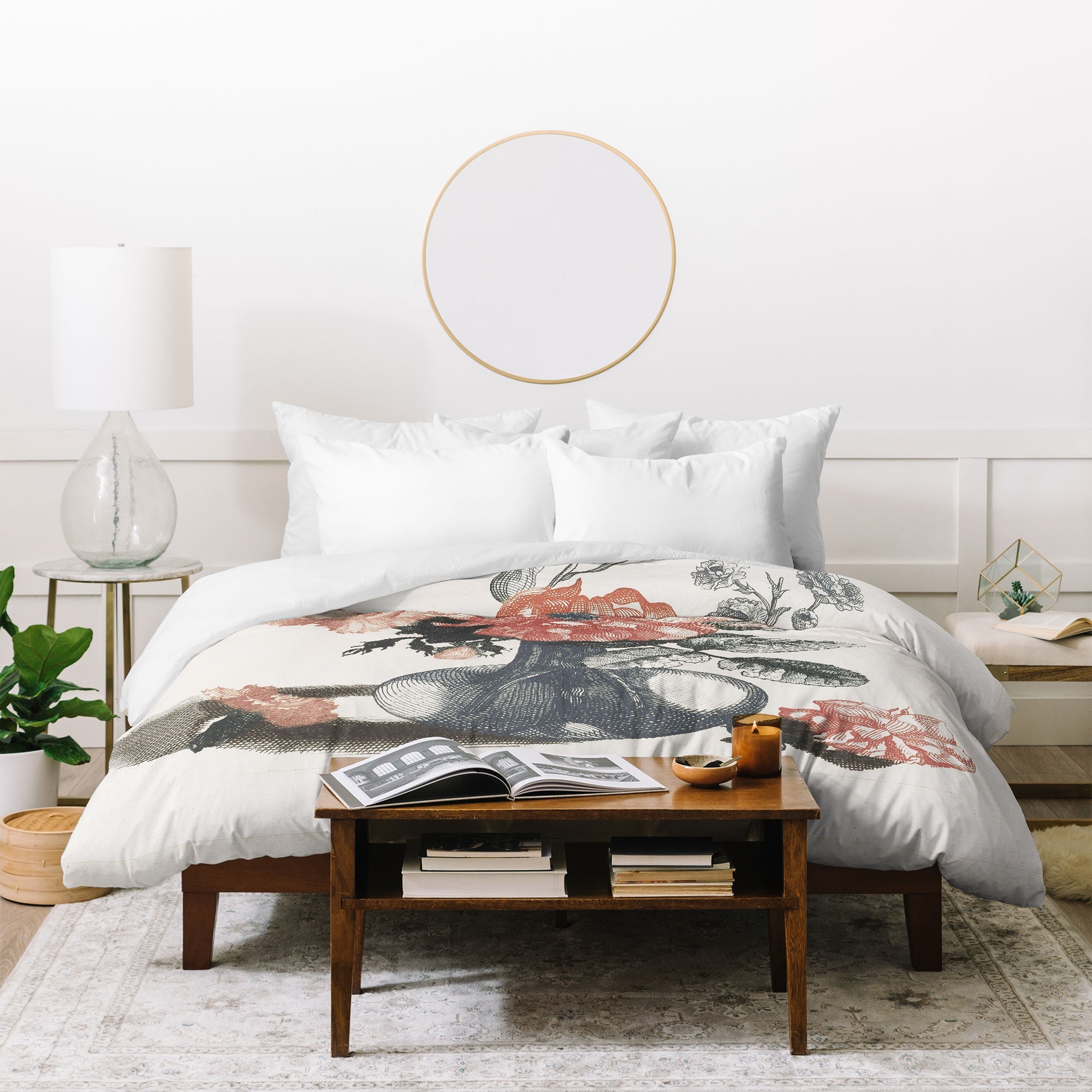 Shopability Five Prints of Flowers in Vase Duvet Cover