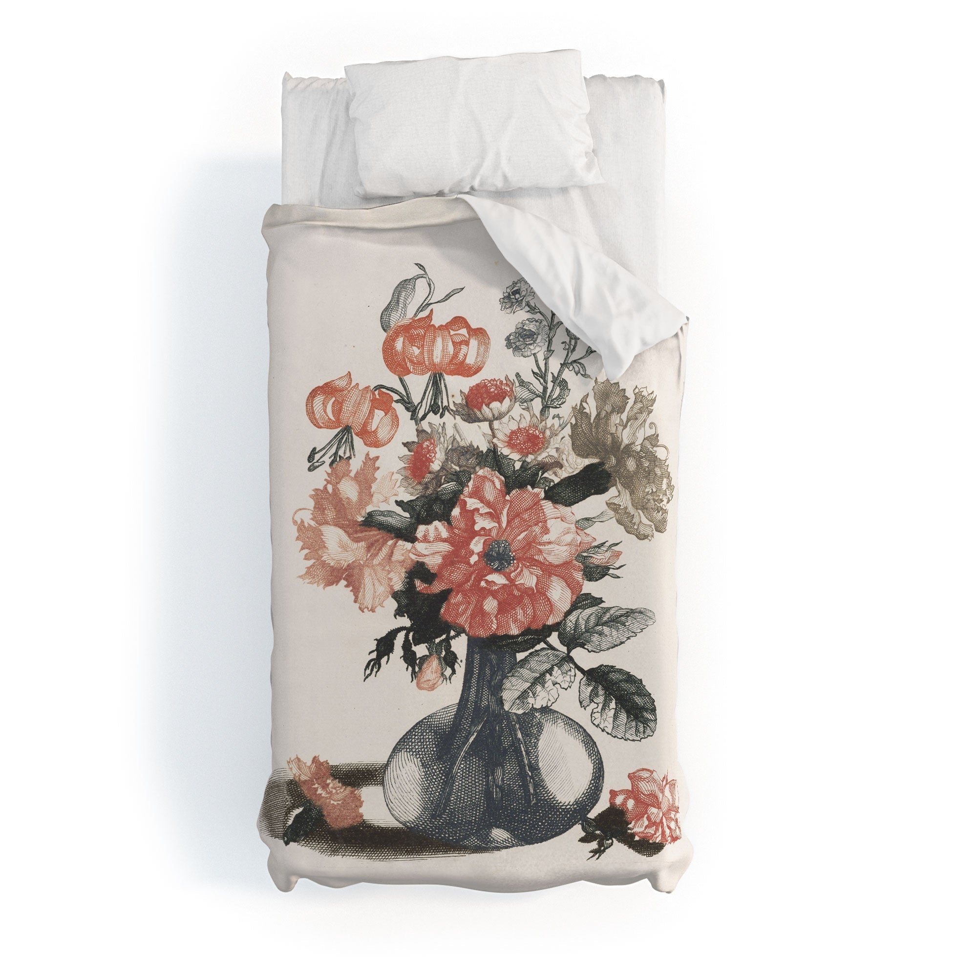 Shopability Five Prints of Flowers in Vase Duvet Cover