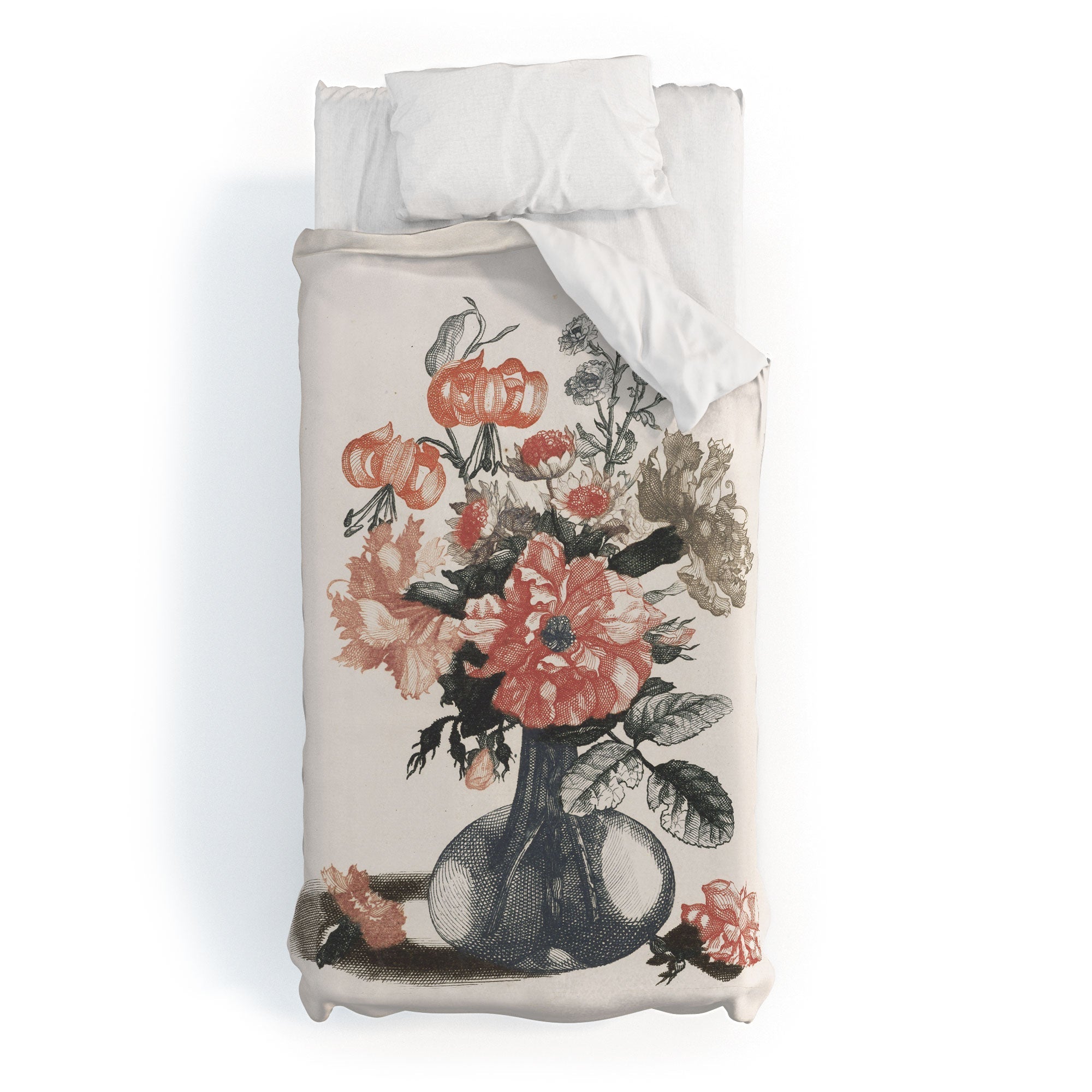 Shopability Five Prints of Flowers in Vase Duvet Cover