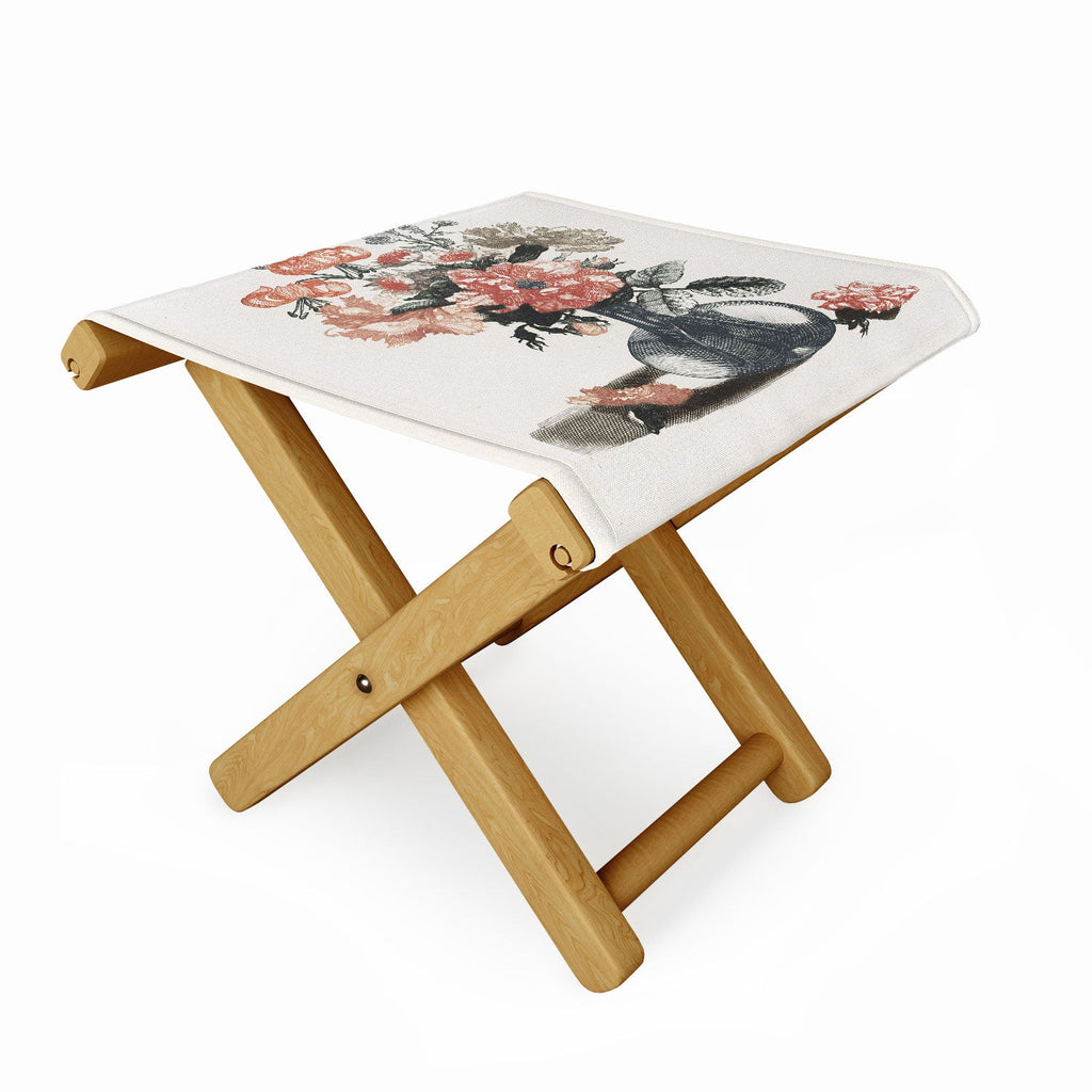Shopability Five Prints of Flowers in Vase Folding Stool
