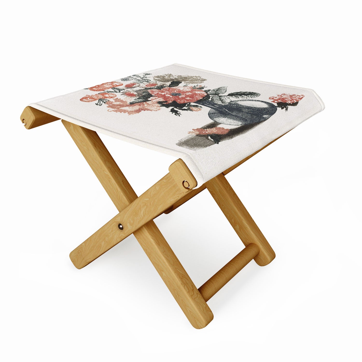 Shopability Five Prints of Flowers in Vase Folding Stool