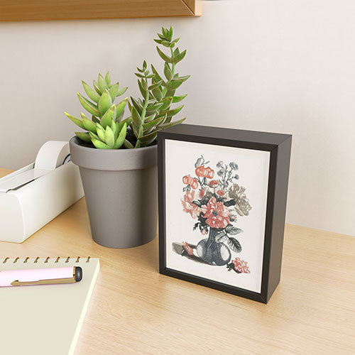 Shopability Five Prints of Flowers in Vase Framed Mini Art Print