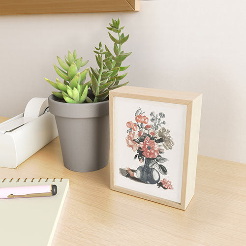 Shopability Five Prints of Flowers in Vase Framed Mini Art Print