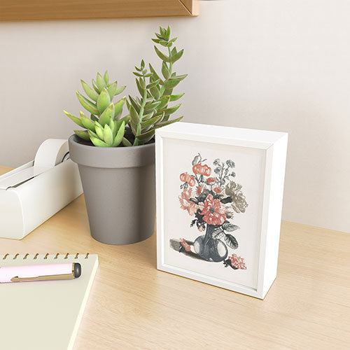 Shopability Five Prints of Flowers in Vase Framed Mini Art Print