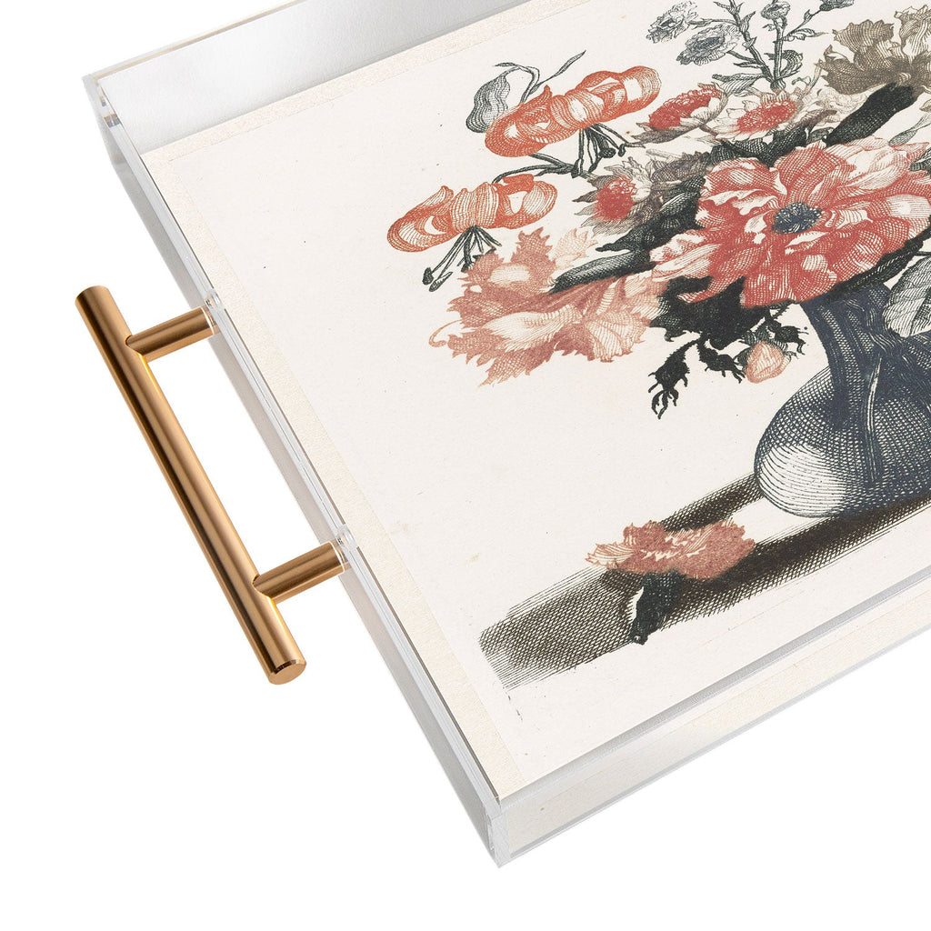 Shopability Five Prints of Flowers in Vase Acrylic Tray