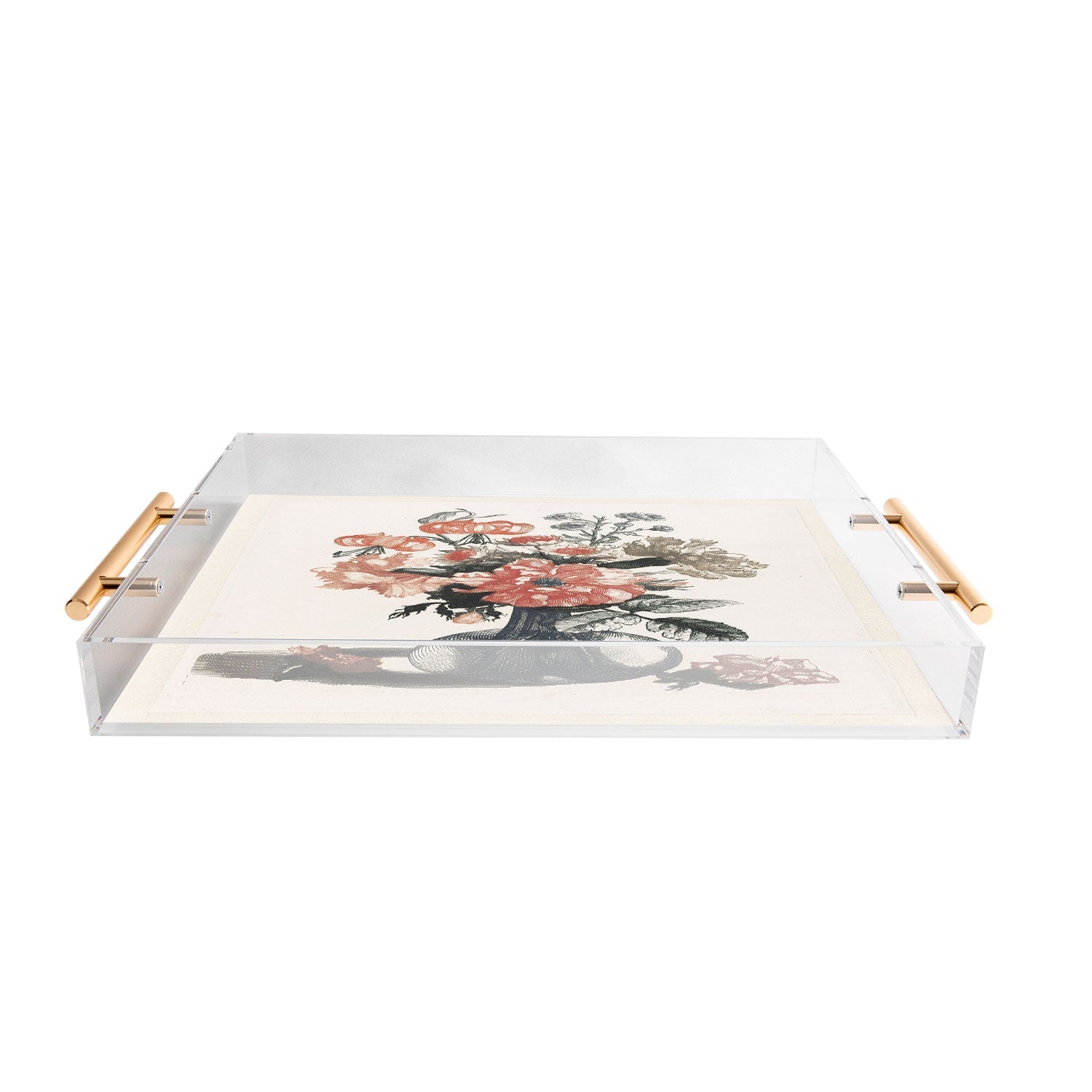 Shopability Five Prints of Flowers in Vase Acrylic Tray