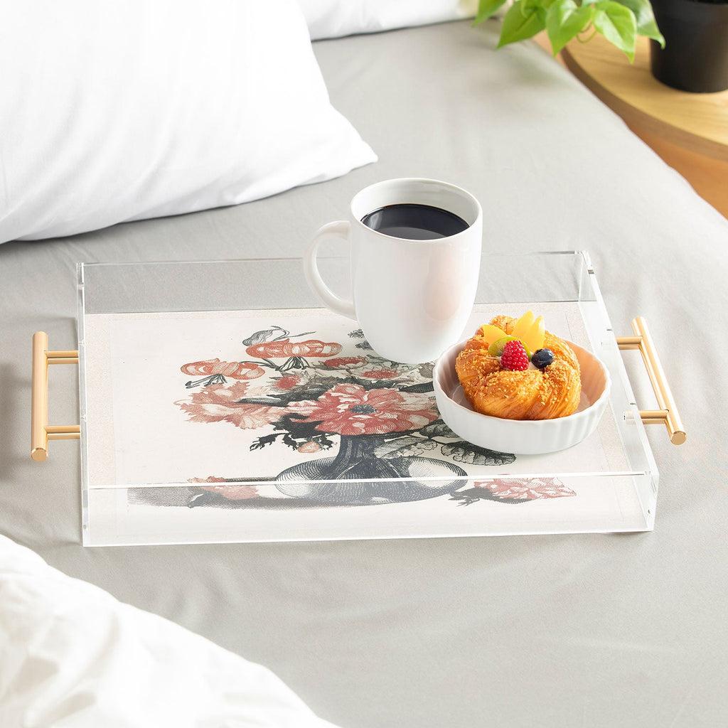 Shopability Five Prints of Flowers in Vase Acrylic Tray