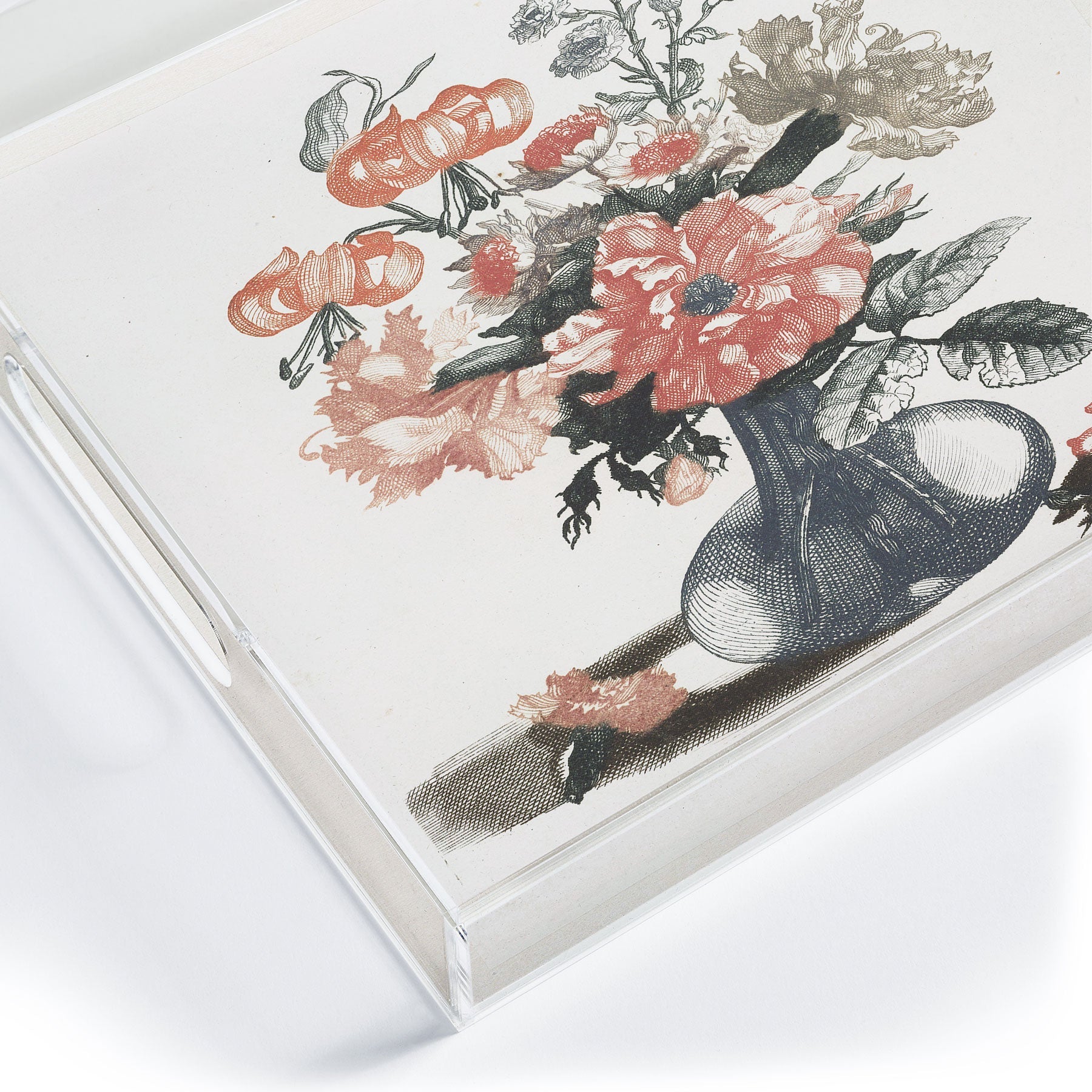 Shopability Five Prints of Flowers in Vase Acrylic Tray