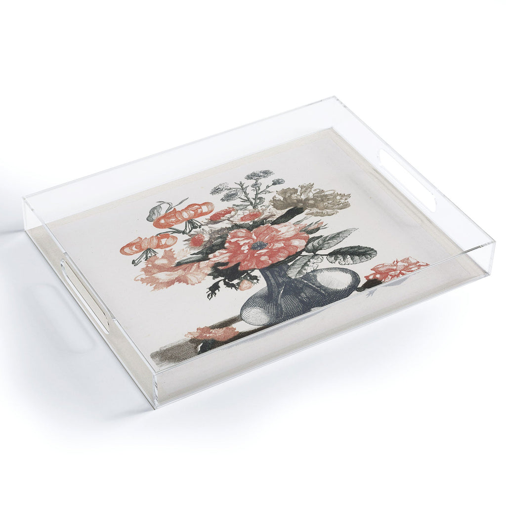 Shopability Five Prints of Flowers in Vase Acrylic Tray