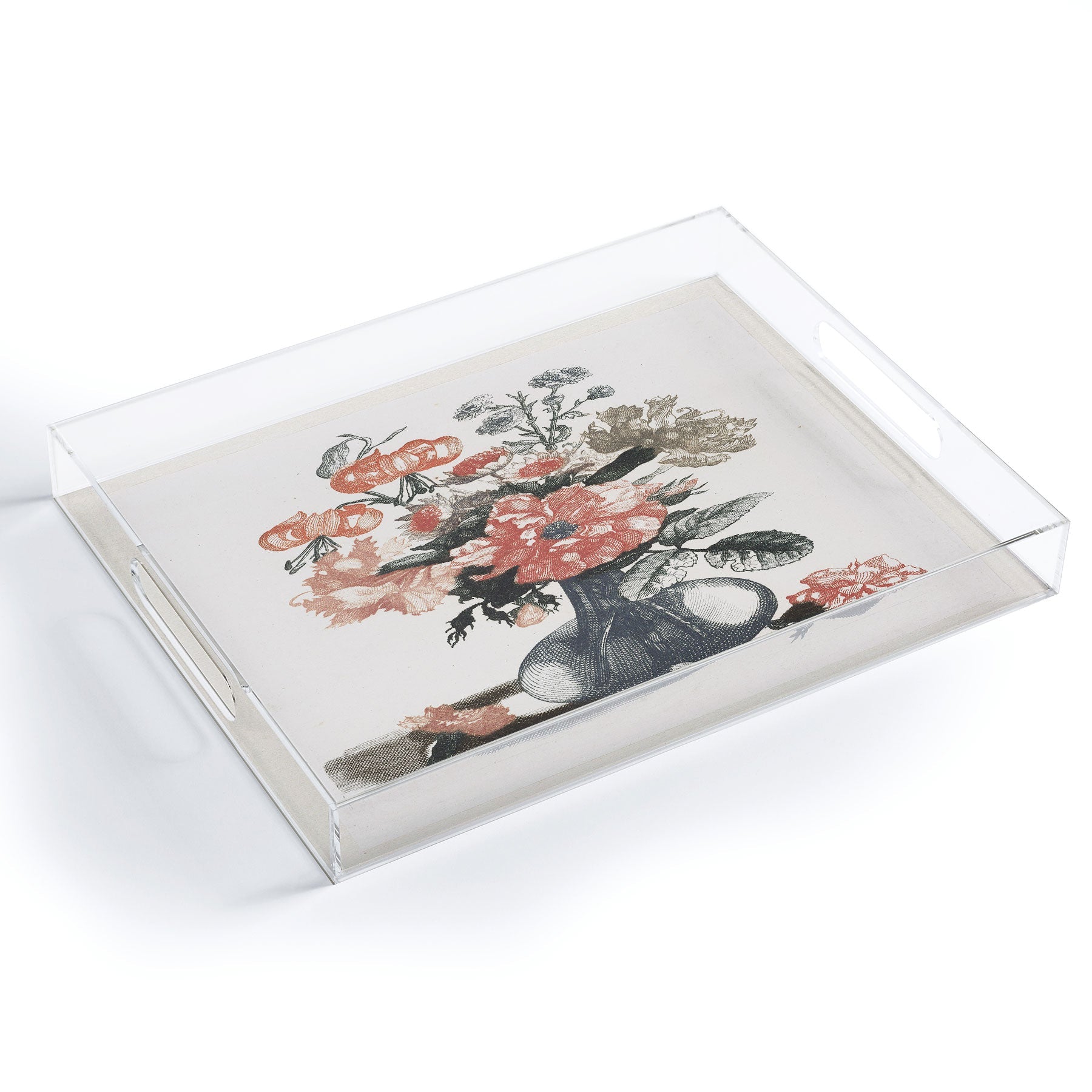 Shopability Five Prints of Flowers in Vase Acrylic Tray