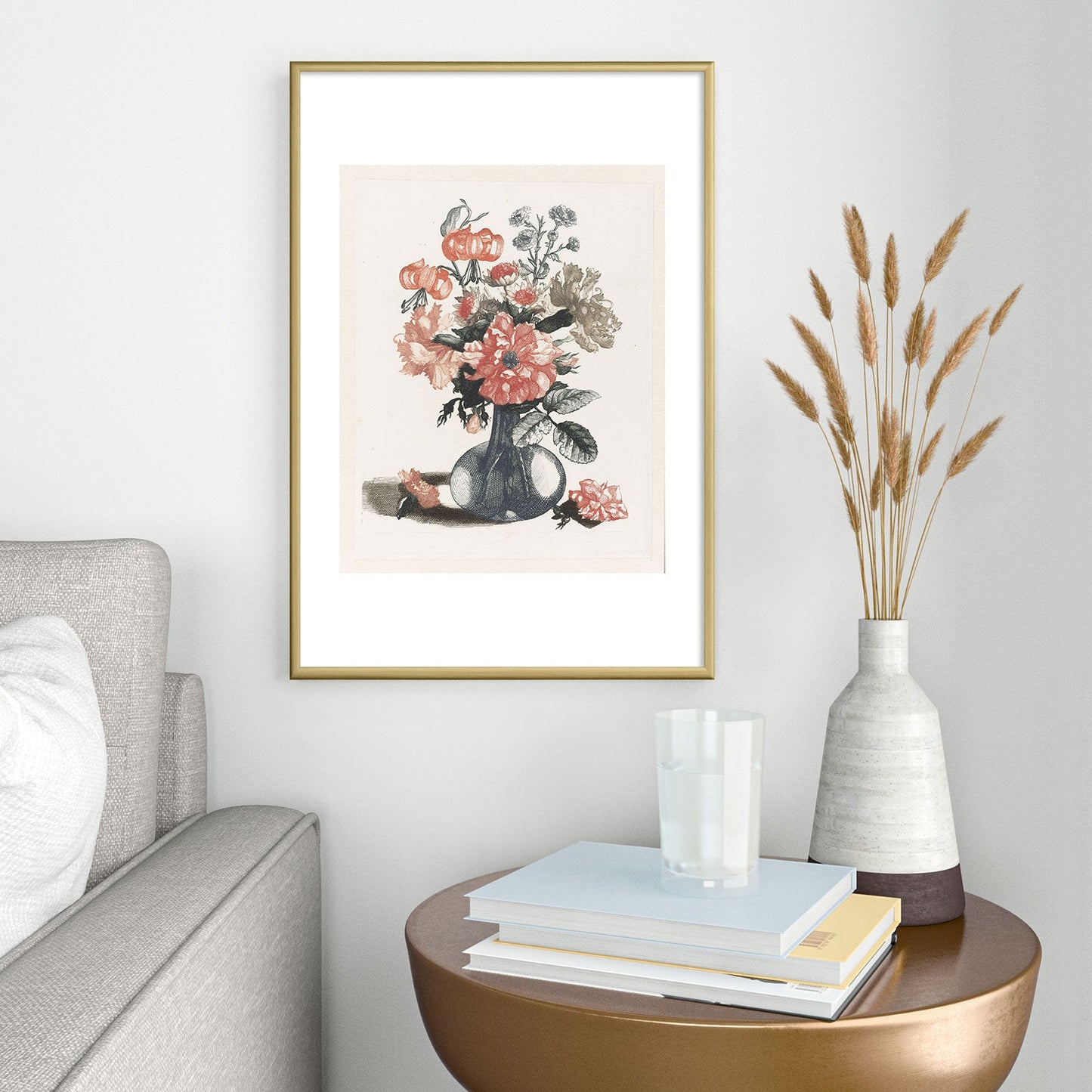 Shopability Five Prints of Flowers in Vase Metal Framed Art Print