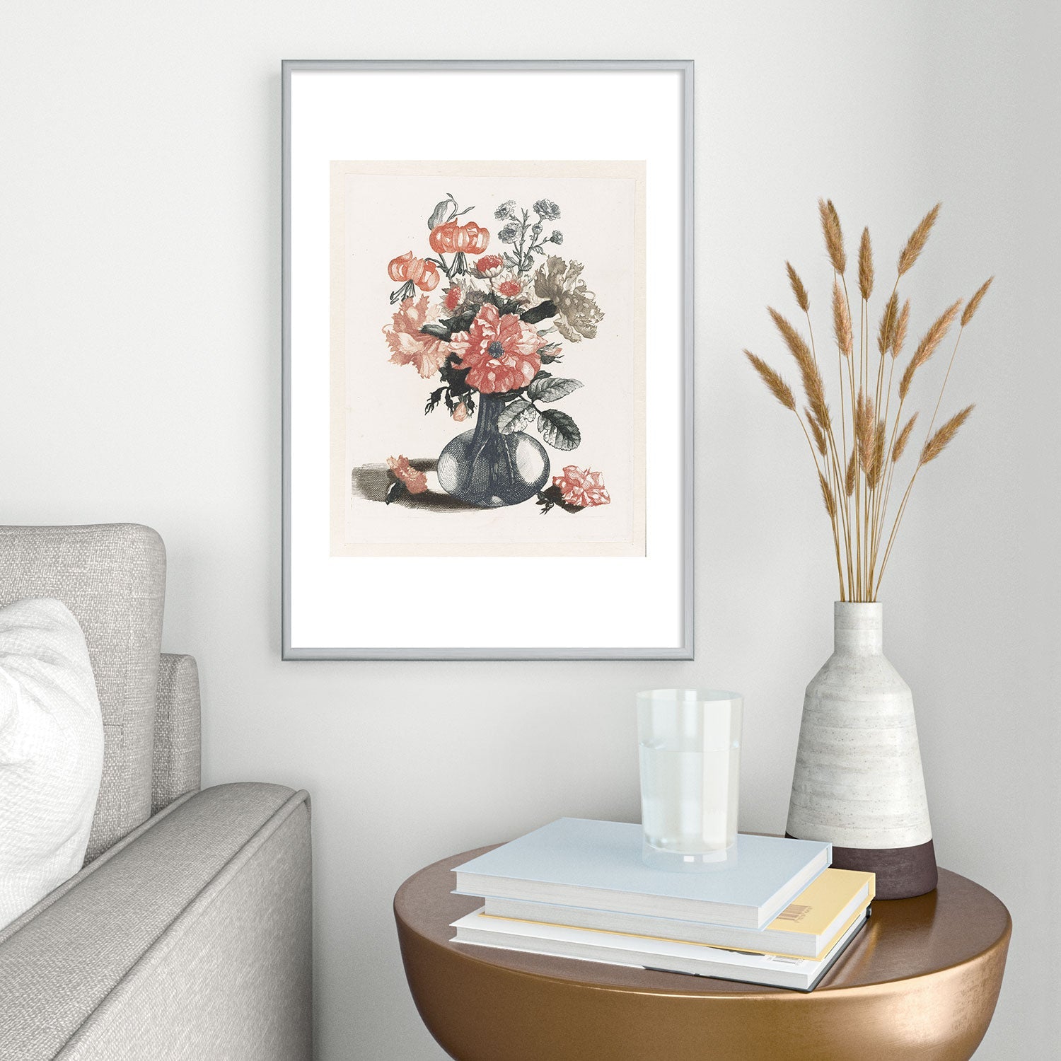 Shopability Five Prints of Flowers in Vase Metal Framed Art Print