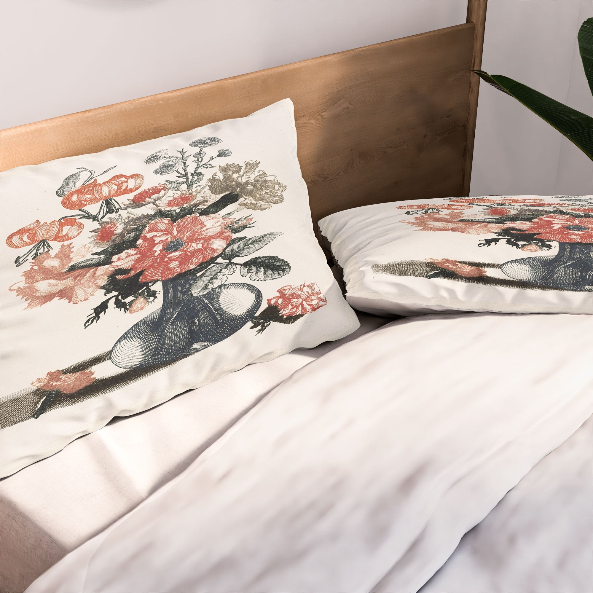 Shopability Five Prints of Flowers in Vase Pillow Shams