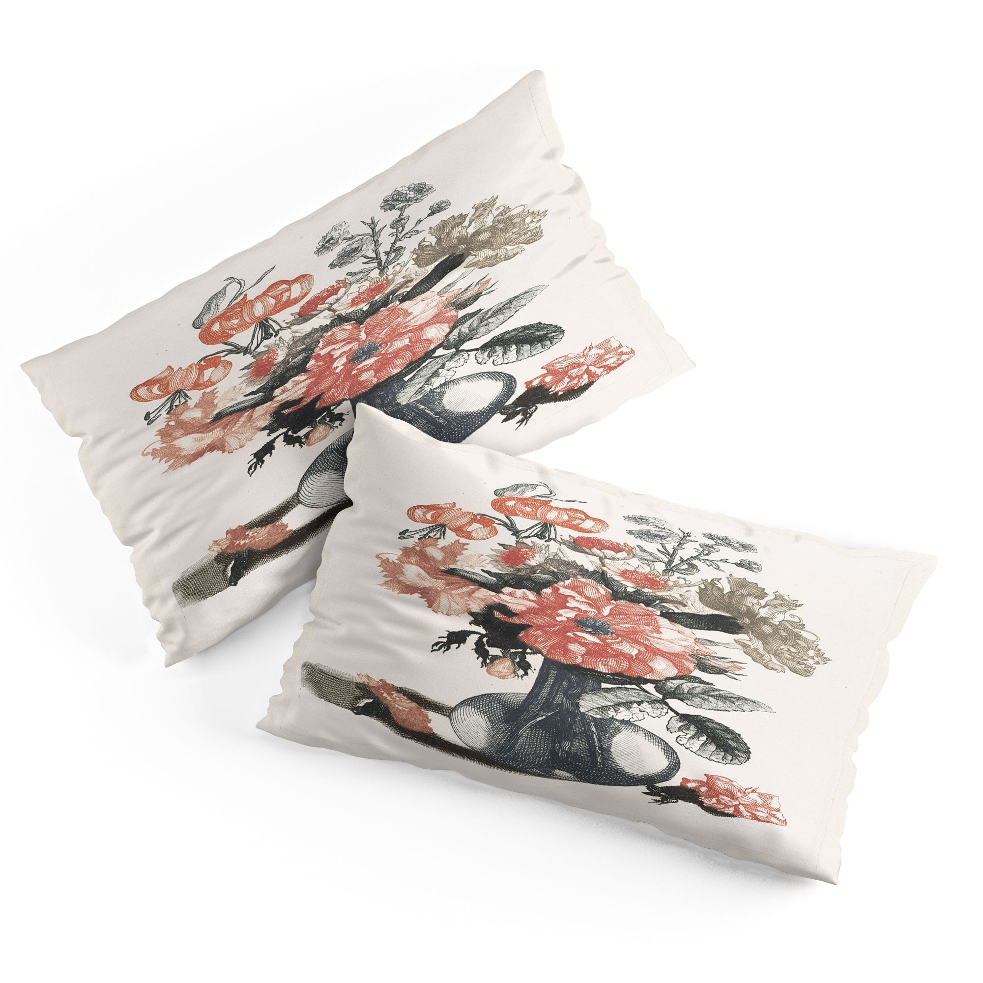 Shopability Five Prints of Flowers in Vase Pillow Shams