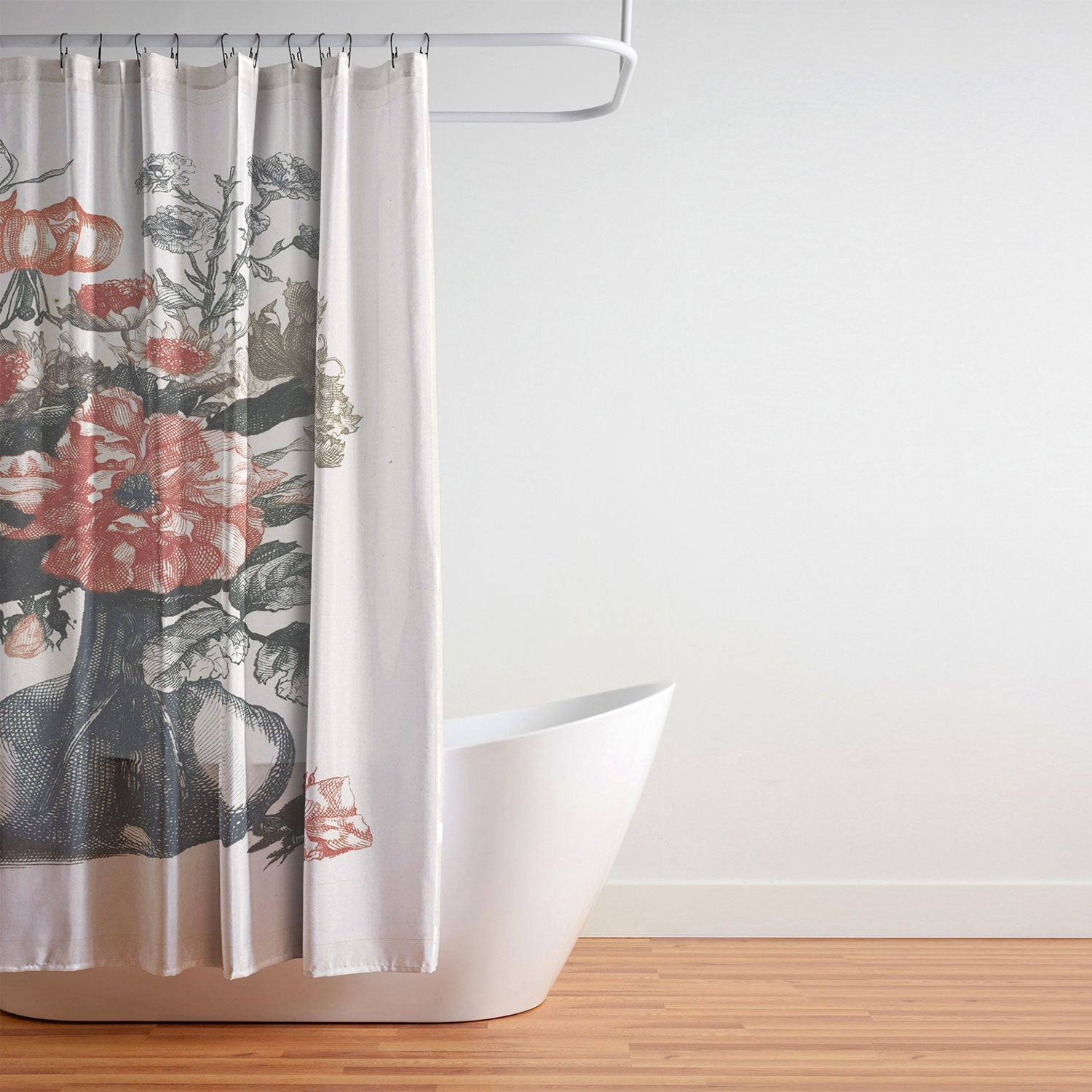 Shopability Five Prints of Flowers in Vase Shower Curtain