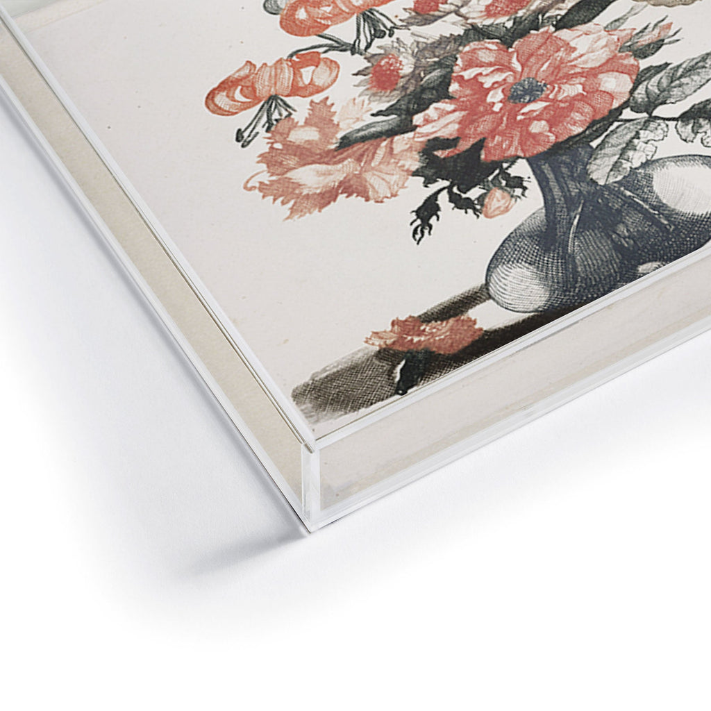 Shopability Five Prints of Flowers in Vase Acrylic Tray