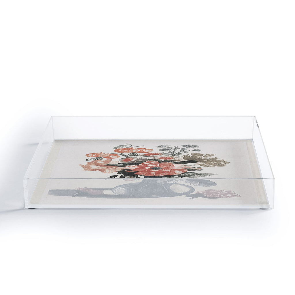 Shopability Five Prints of Flowers in Vase Acrylic Tray