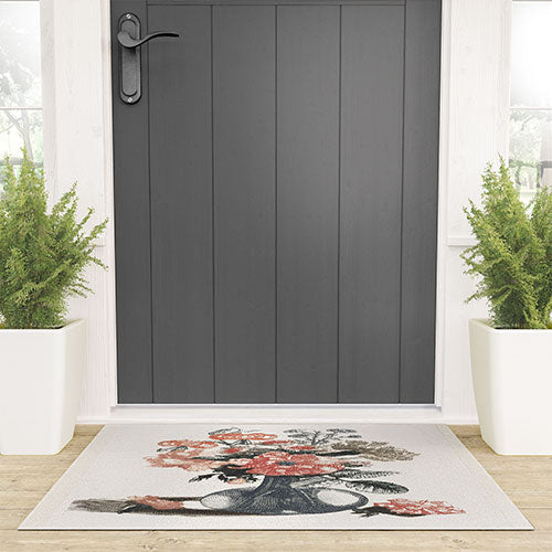 Shopability Five Prints of Flowers in Vase Welcome Mat