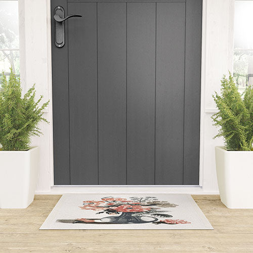 Shopability Five Prints of Flowers in Vase Welcome Mat