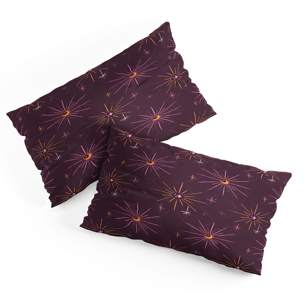 Little Om Pattern Little Moon plum Pillow Shams