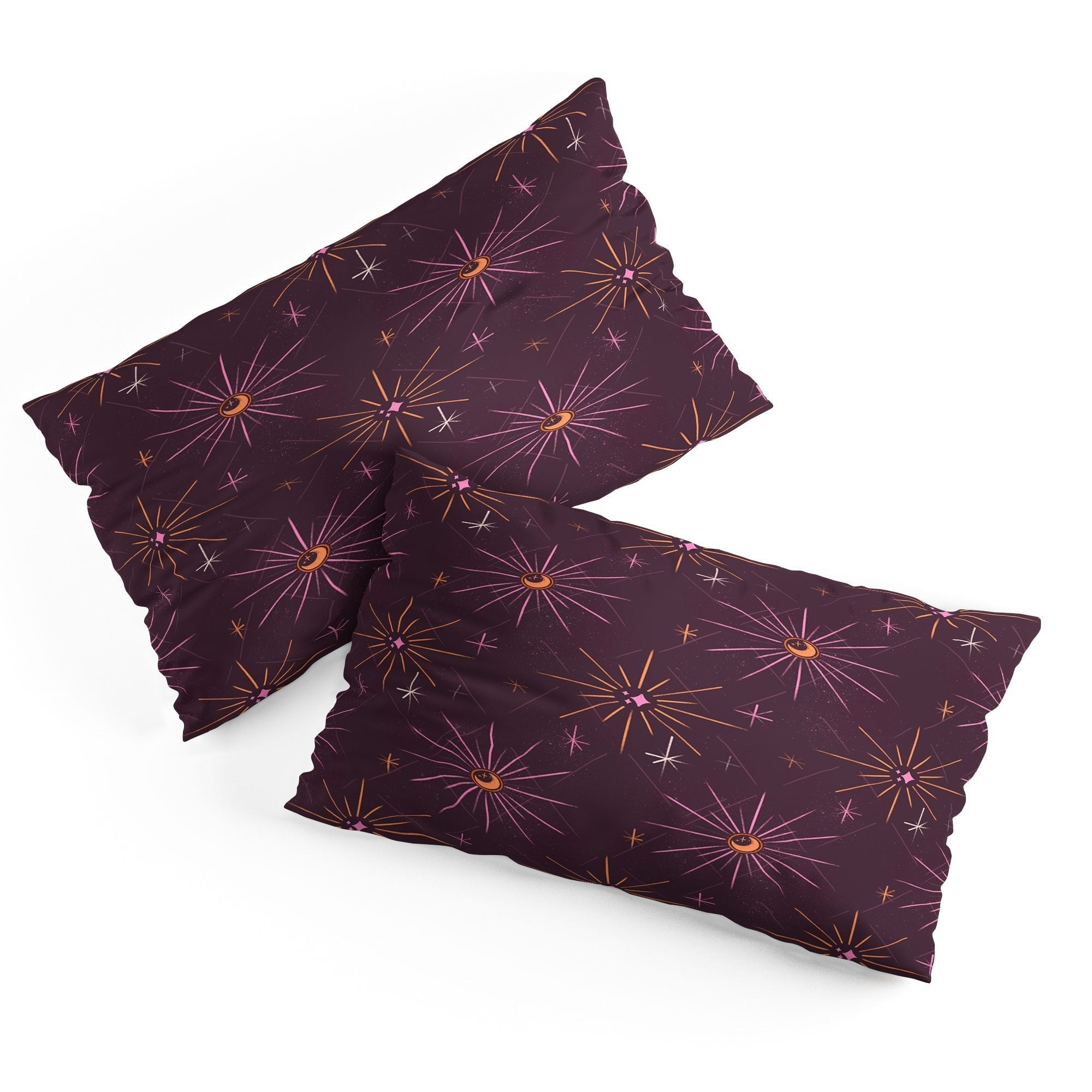 Little Om Pattern Little Moon plum Pillow Shams