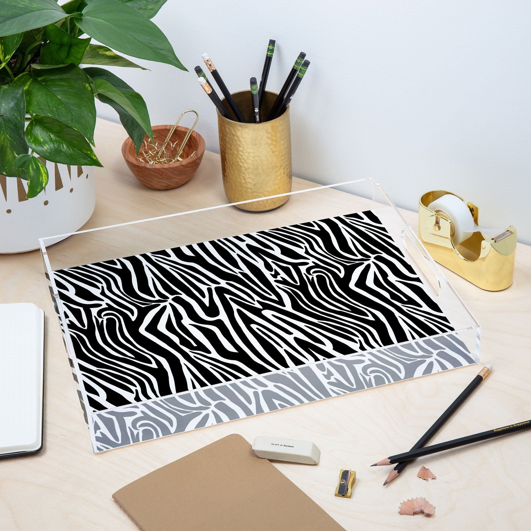 Jennifer Labre Wild Zebra Acrylic Tray