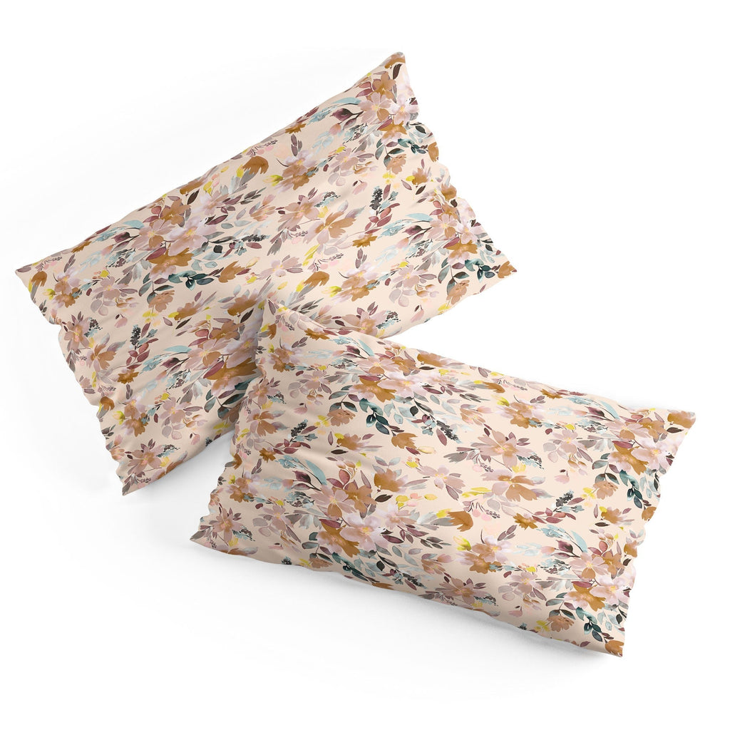 Ninola Design Botanic Retreat Floral Oleander Whimsical Soft Pink Pillow Shams