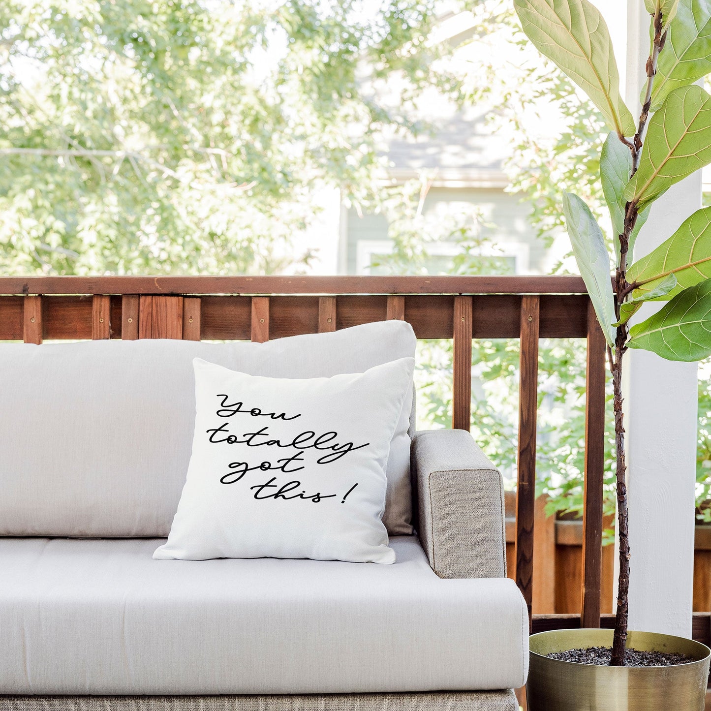 Sisi and Seb You totally got this Outdoor Throw Pillow