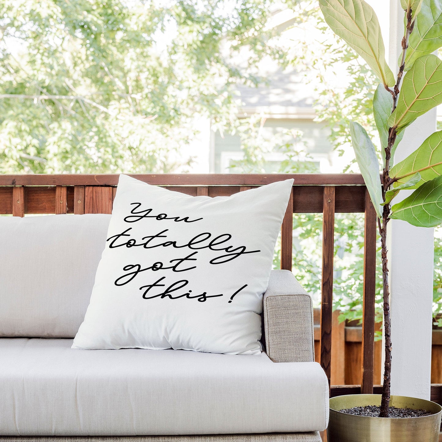 Sisi and Seb You totally got this Outdoor Throw Pillow