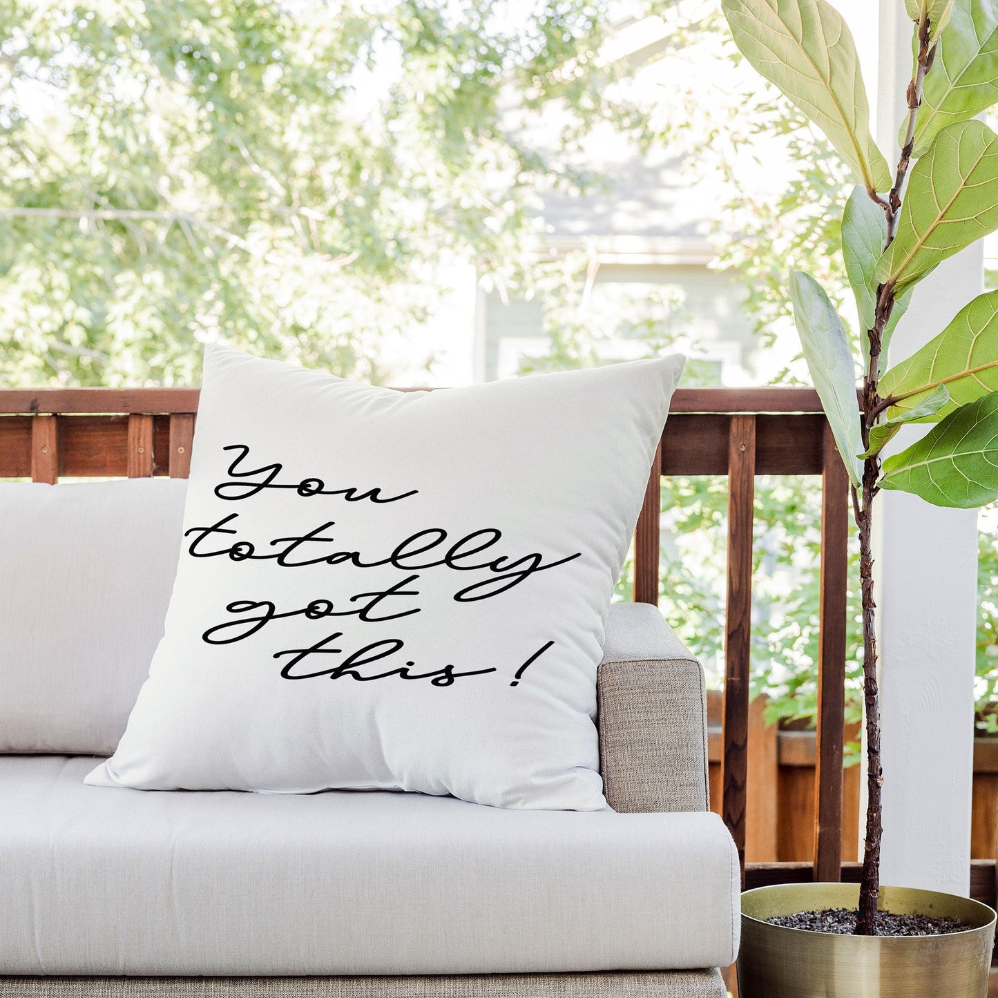 Sisi and Seb You totally got this Outdoor Throw Pillow