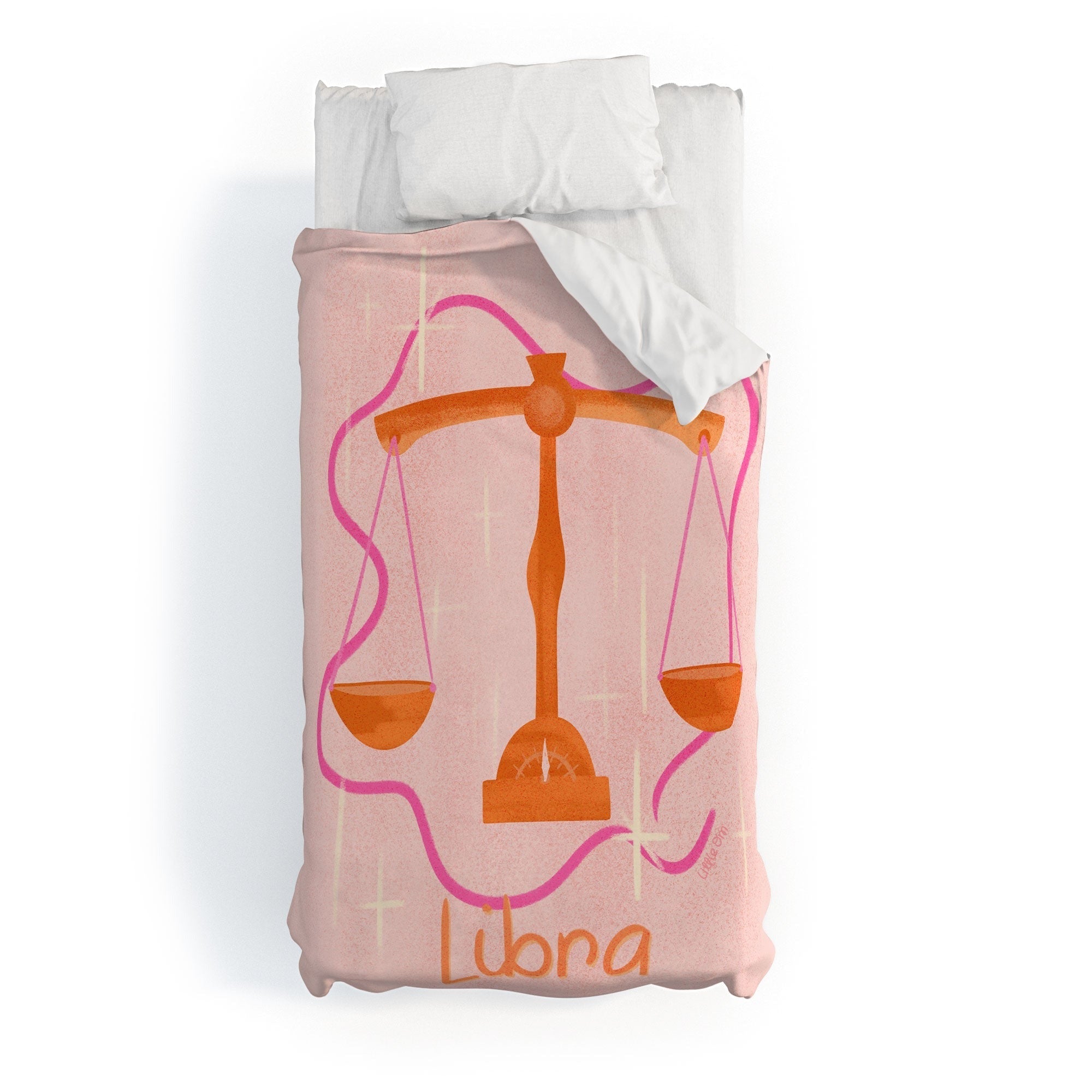 Little Om Zodiac Signs Libra Duvet Cover