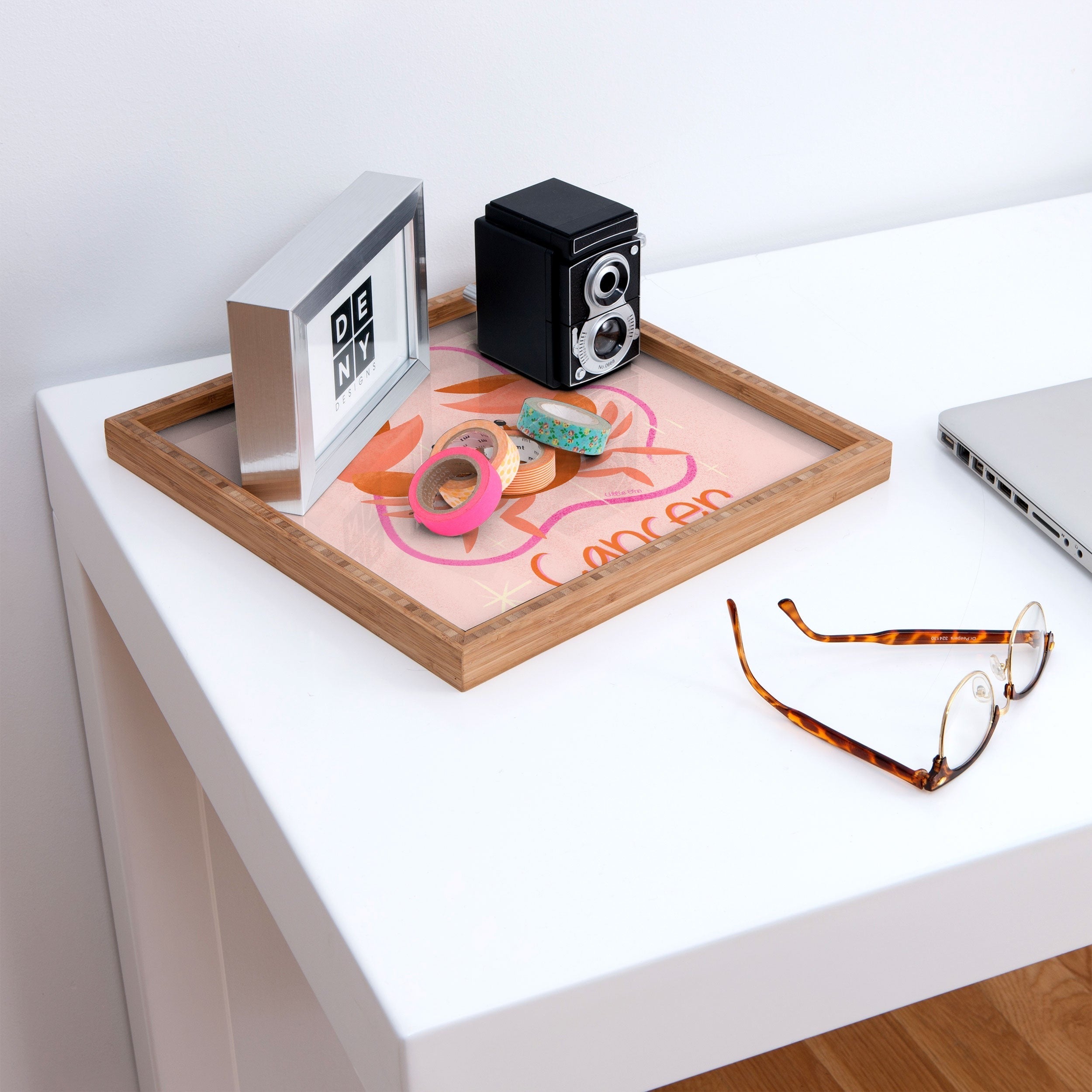 Little Om Zodiac Signs Cancer Square Tray