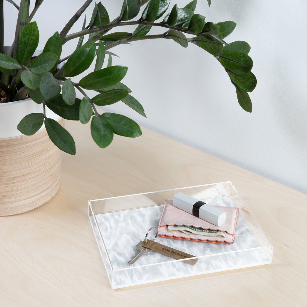 Jacqueline Maldonado Watercolor Wood Grain Acrylic Tray
