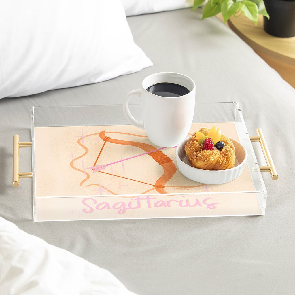 Little Om Zodiac Sign Sagittarius Acrylic Tray